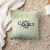 ヴィンテージマンダラオンミンティすりガラス クッション (ブランケット)