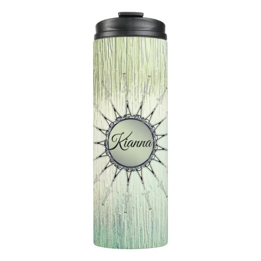 ヴィンテージマンダラオンミンティすりガラス タンブラー (正面)