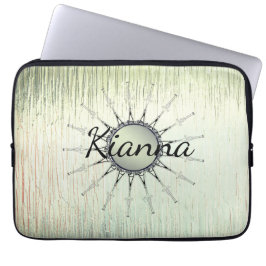 ヴィンテージマンダラオンミンティすりガラス ラップトップスリーブ