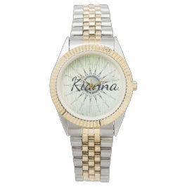 ヴィンテージマンダラオンミンティすりガラス 腕時計