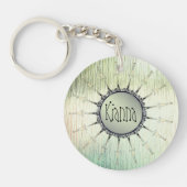 ヴィンテージマンダラオンミンティフロステッドガラス   キーホルダー (正面)