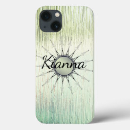 ヴィンテージマンダラオンミンティフロステッドガラス iPhone 13ケース