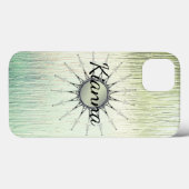 ヴィンテージマンダラオンミンティフロステッドガラス    Case-Mate iPhoneケース (裏面 (横))