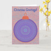 ヴィンテージマンダラスタイルクリスマスオーナメントカード カード (黄色い花)