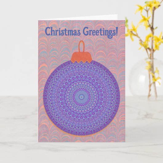 ヴィンテージマンダラスタイルクリスマスオーナメントカード カード (黄色い花)