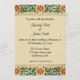 ヴィンテージマンダラフラワー結婚式招待状 招待状