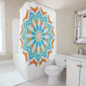 ヴィンテージマンダラ、フローラマンダラ。オリエンタルマンダラ。 シャワーカーテン (インサイチュ)