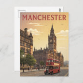 ヴィンテージマンチェスタータウンホールトラベル ポストカード (正面/裏面)
