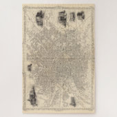 ヴィンテージマンチェスター・イングランドの地図(1851年) ジグソーパズル (縦)