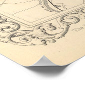 ヴィンテージマンチェスター・イングランドの地図(1851年) ポスター (角)