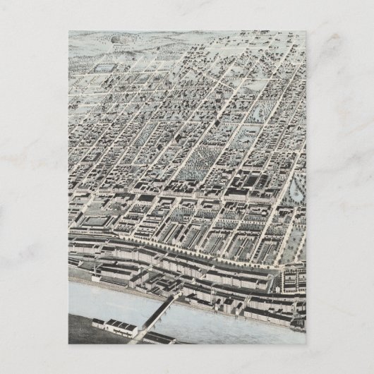 ヴィンテージマンチェスターNHの写真地図(1876) ポストカード (正面)