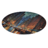 ヴィンテージマンハッタンニューヨークシティナイト絵を描ズ カッティングボード (角)