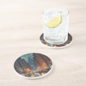 ヴィンテージマンハッタンニューヨークシティナイト絵を描ズ コースター (側面)