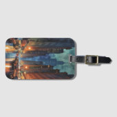 ヴィンテージマンハッタンニューヨークシティナイト絵を描ズ ラゲッジタグ (正面横)