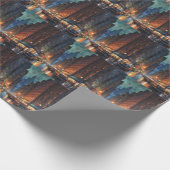 ヴィンテージマンハッタンニューヨークシティナイト絵を描ズ ラッピングペーパー (角)