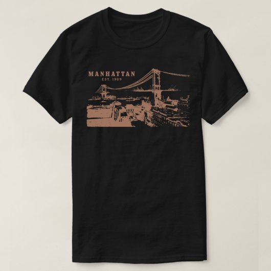 ヴィンテージマンハッタンニューヨーク Tシャツ (デザイン正面)