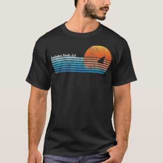 ヴィンテージマンハッタンビーチCAレトロ80sフィンサンセット Tシャツ