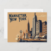 ヴィンテージマンハッタン,ニューヨーク ポストカード (正面/裏面)