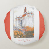 ヴィンテージマンハッタンCityscape 1890" ラウンドクッション (裏面)