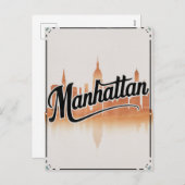 ヴィンテージマンハッタンNYC シーズンポストカード (正面/裏面)