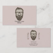 ヴィンテージマンレトロ理容師ショップシェービング&ヘアカット 名刺 (正面/裏面)