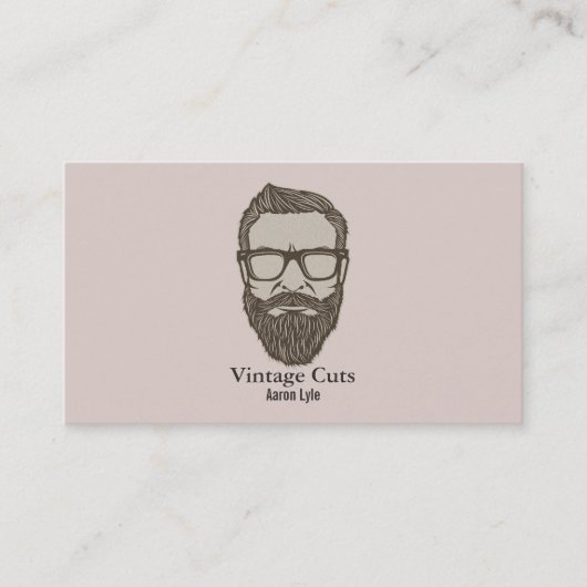 ヴィンテージマンレトロ理容師ショップシェービング&ヘアカット 名刺 (正面)