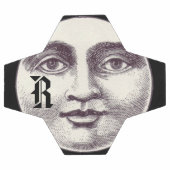 ヴィンテージマン満月顔白黒 サッカーボール (フラット)