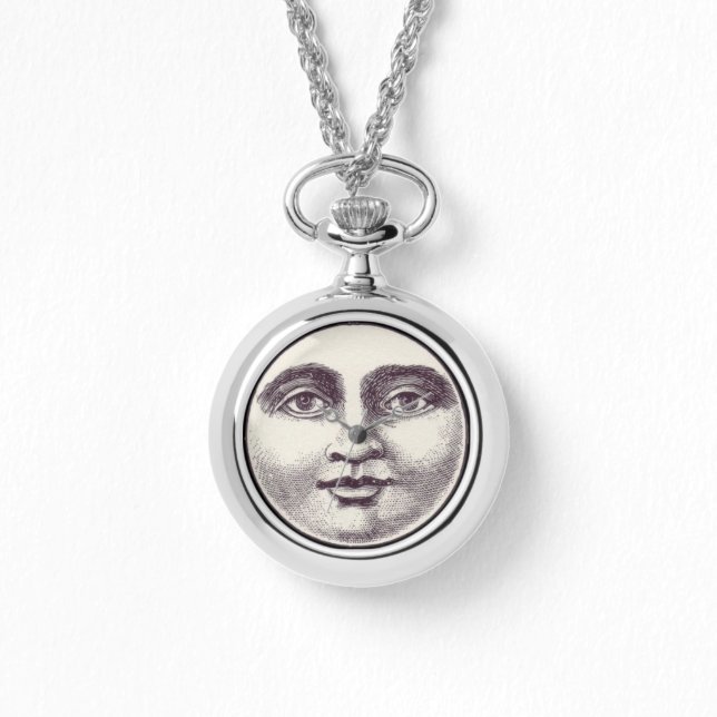 ヴィンテージマン満月顔白黒 腕時計 (正面)