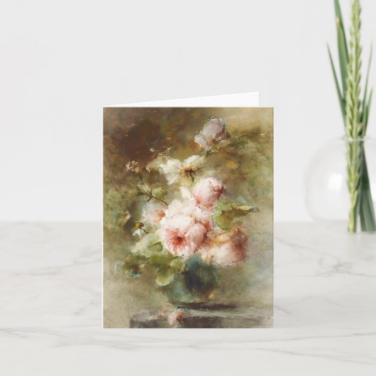 ヴィンテージマーガレタルーゼンブームバラ付きの花瓶 カード (正面)