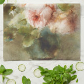 ヴィンテージマーガレタルーゼンブームバラ付きの花瓶 キッチンタオル (折り畳み)