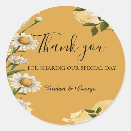 ヴィンテージマーガレットフラワーエレガンス ラウンドシール (正面)