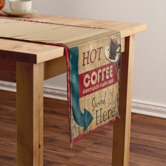 ヴィンテージマーキーコーヒーのサインショートテーブルランナー ショートテーブルランナー (インサイチュ)