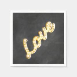 ヴィンテージマーキーライツナプキン – chalkboard スタンダードカクテルナプキン