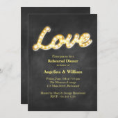 ヴィンテージマーキーライツリハーサルディナー招待状 招待状 (正面/裏面)