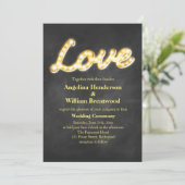 ヴィンテージマーキーライトウェディング招待 – chalkboard 招待状 (スタンド正面)