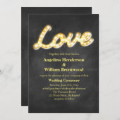 ヴィンテージマーキーライトウェディング招待 – chalkboard 招待状 (正面/裏面)