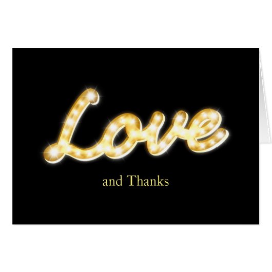 ヴィンテージマーキーライトサンキューカード – 黒 (正面横)
