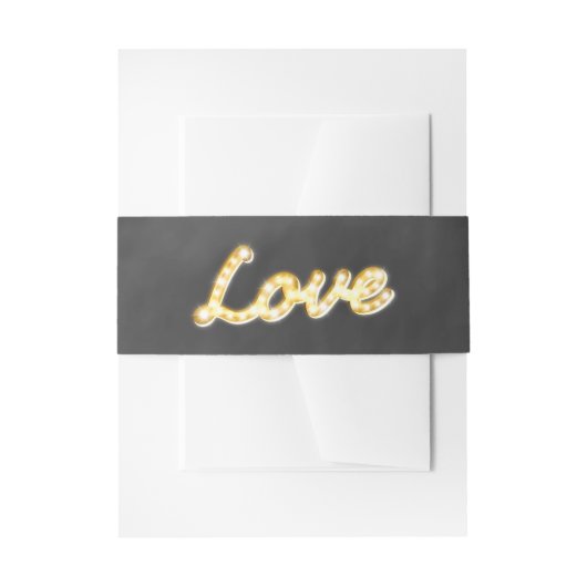 ヴィンテージマーキーライトベリーバンド – chalkboard 招待状ベリーバンド (正面例)