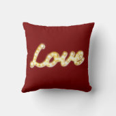 ヴィンテージマーキーライトラブクッション – 赤 クッション (裏面)