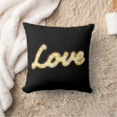 ヴィンテージマーキーライトラブクッション – 黒 クッション (ブランケット)