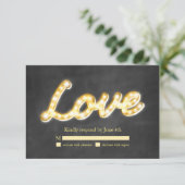 ヴィンテージマーキーライトRSVP - chalkboard 出欠カード (スタンド正面)