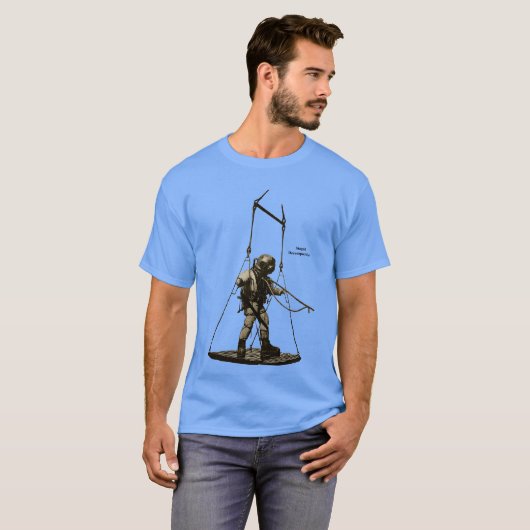 ヴィンテージマークVダイバー（潜水用ヘルメット付き）ステージ Tシャツ (正面フル)