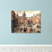 ヴィンテージマーケットプレイス油彩画 キャンバスプリント (インサイチュ (ウッドフロア))