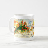 ヴィンテージマーサのブドウ園の地図と写カラフル真 コーヒーマグカップ (正面左)