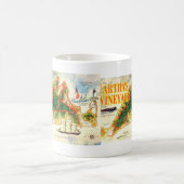 ヴィンテージマーサのブドウ園の地図と写カラフル真 コーヒーマグカップ (中央)