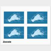 ヴィンテージマーサのブドウ園、ライトブルー+ホワイト 長方形シール (シート)