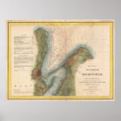 ヴィンテージマーサのヴィネヤードホームズのホールマップ(1847年) ポスター (正面)