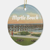 ヴィンテージマートルビーチサウスカロライナ魚釣りピア セラミックオーナメント (左)