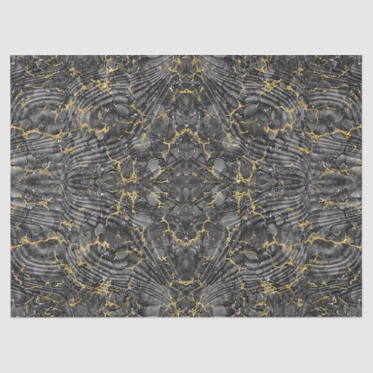 ヴィンテージマーブル金ゴールドグリッター分離パターン 薄葉紙 (正面)