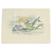 ヴィンテージマーメイドとドルフィ航海のンファンタジー ラージペーパーバッグ (正面)